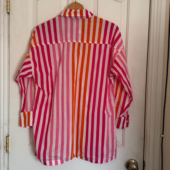 Beach Riot Alexa Sunset Stripe Button Front Long Sleeve Cover-up Shirt sz S/M - Picture 4 of 7